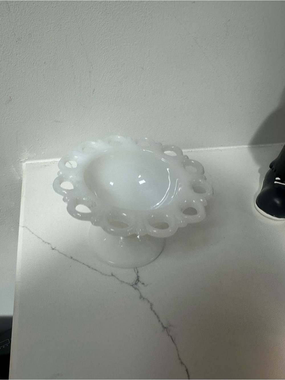 White Milk Glass Pedestal small bowl